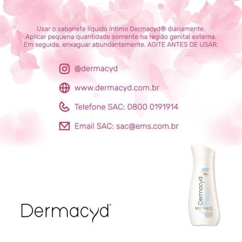 Sabonete Líquido Íntimo Dermacyd Pro-Bio Neutralize com 200ml Sabonete Líquido Íntimo Dermacyd Pro-Bio Neutralize com 200ml