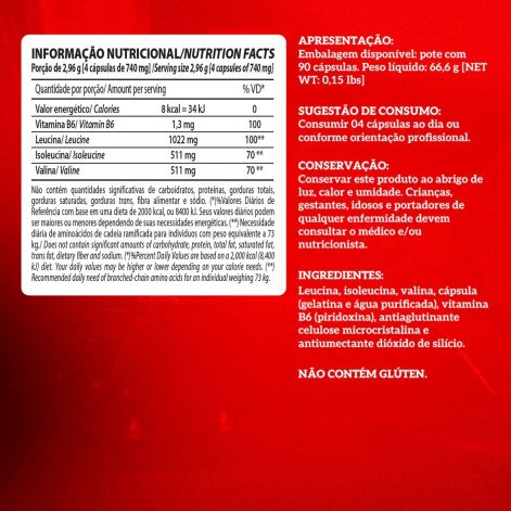 Bcaa 2044mg 90caps Integral Médica Aminoácido
