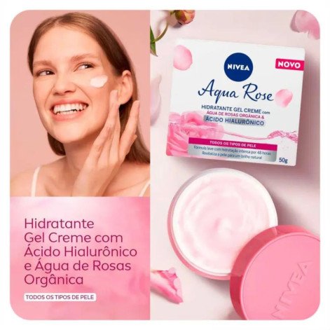 Creme Hidratante Facial em Gel Nivea Aqua Rose com 50ml Creme Hidratante Facial em Gel Nivea Aqua Rose com 50ml