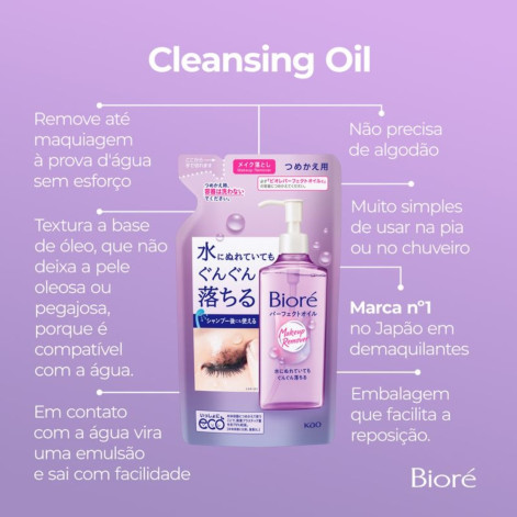Óleo de Limpeza Demaquilante Bioré Cleansing Refil 210ml