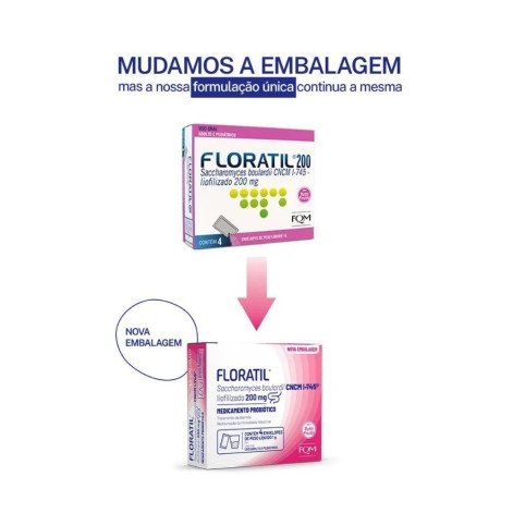 Probiótico Floratil 200mg 4 envelopes de 1g