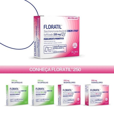 Probiótico Floratil 200mg 4 envelopes de 1g