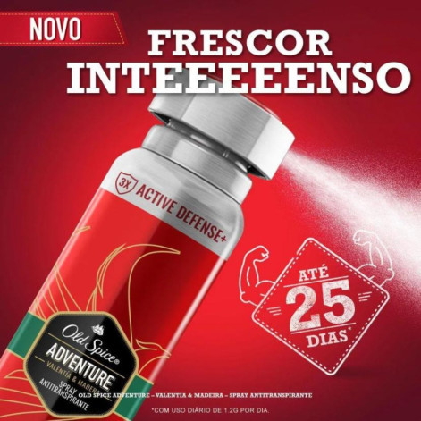 Desodorante Antitranspirante Aerosol Old Spice Adventure Masculino 48H 150Ml