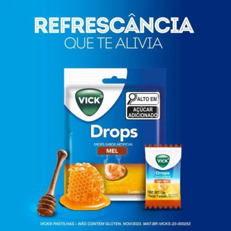 Pastilha Vick Drops Mel 20 unidades