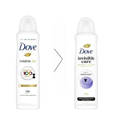 Desodorante Antitranspirante Aerosol Dove Invisible Dry Feminino 48h 150ml