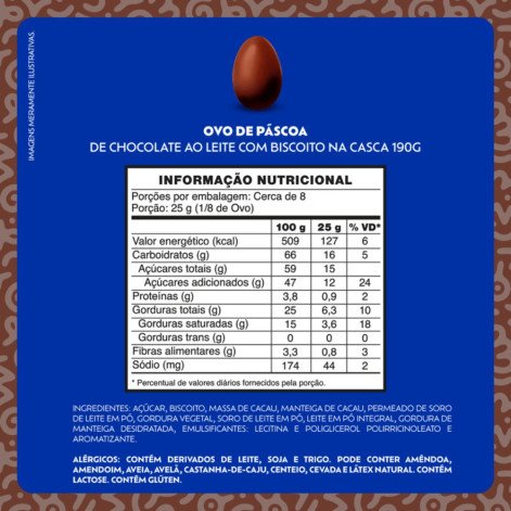 Ovo de Páscoa Lacta Trakinas de Chocolate ao Leite 190g