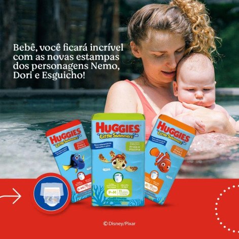 Fralda Huggies Little Swimmers Praia e Piscina M/G 10 unidades