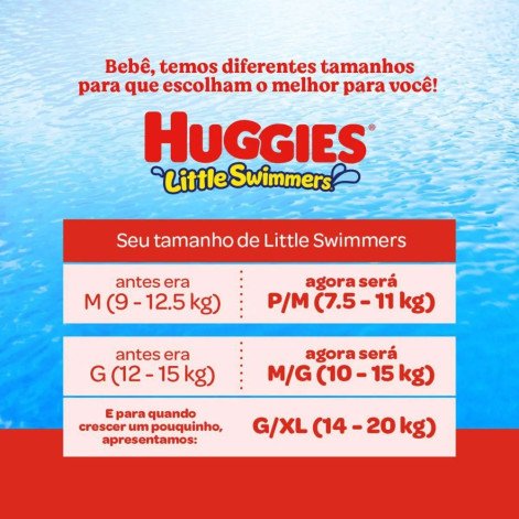Fralda Huggies Little Swimmers Praia e Piscina M/G 10 unidades