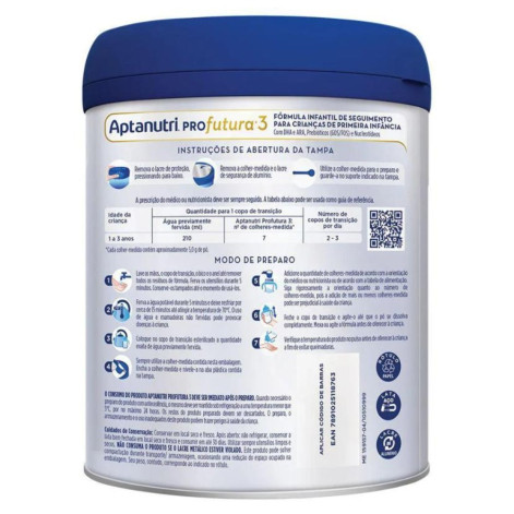 Fórmula Infantil Aptanutri Profutura 3 Danone 1 a 3 anos 800g Fórmula Infantil Aptanutri Profutura 3 Danone 1 a 3 anos 800g