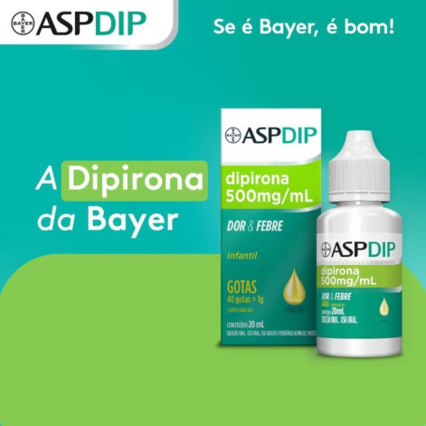 Dipirona Aspdip 500mg/ml Gotas Abacaxi 20ml Bayer Dipirona Aspdip 500mg/ml Gotas Abacaxi 20ml Bayer