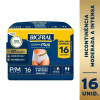 Roupa Íntima Descartável Unissex Bigfral Derma Plus P/M Absorção Moderada a Intensa 16 unidades