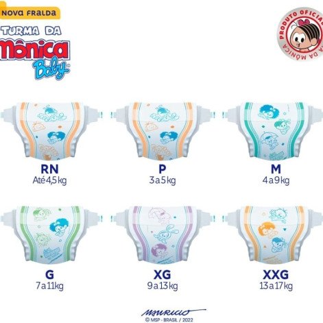 Turma da Mônica Baby Fralda Jumbinho Rn 18 Unidades