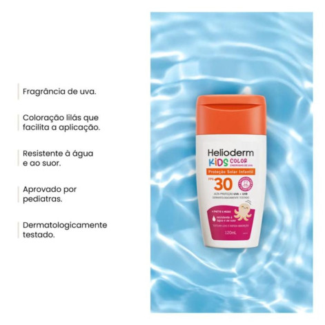 Protetor Solar Corporal Helioderm Suncare Kids Color FPS30 com 120ml