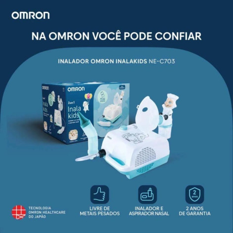  Inalador Compressor e Aspirador Nasal Omron InalaKids
