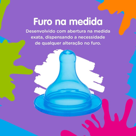 Bico De Mamadeira Lolly De Silicone Big Redondo Azul