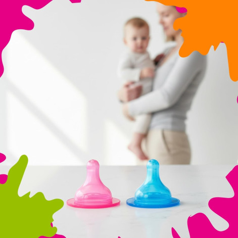 Bico De Mamadeira Lolly De Silicone Big Redondo Azul