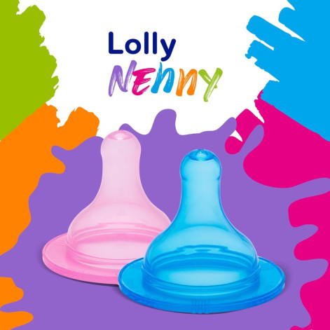 Bico De Mamadeira Lolly De Silicone Big Redondo Azul