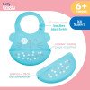Babador de Silicone Pega Migalhas Azul Lolly Kinddy