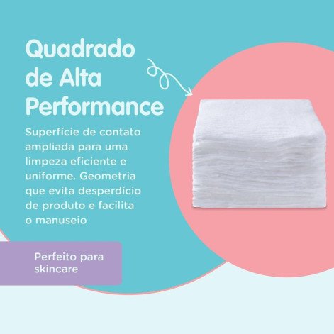 Algodão Quadrado QuadryBaby Maciez e Conforto para Higienização do Bebê - Ideal para Skincare - Caixa com 50 Unidades