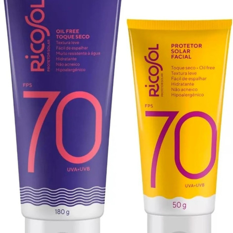 Kit Protetor Solar Ricosol Corpo 70Fps 180G+Facial 70Fps 50G Kit Protetor Solar Ricosol Corpo 70Fps 180G+Facial 70Fps 50G