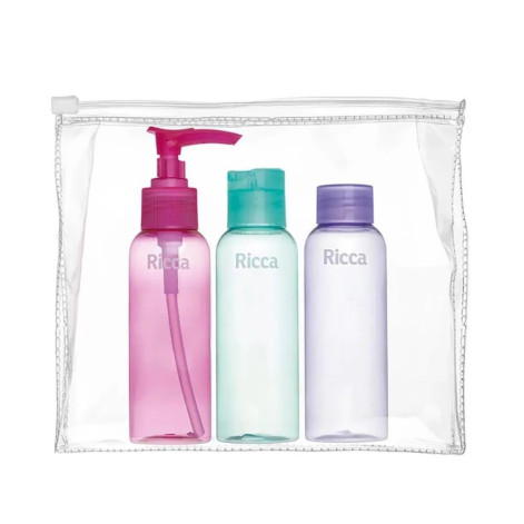 Conjunto com 3 Frascos de Viagem Ricca Me Leva Na Mala