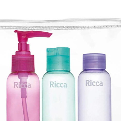 Conjunto com 3 Frascos de Viagem Ricca Me Leva Na Mala
