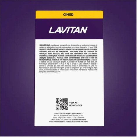 Suplemento Alimentar Lavitan Melatonina Maracujá com 150 Comprimidos