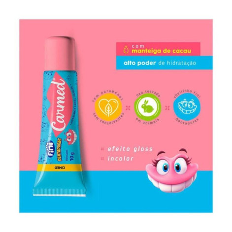 Hidratante Labial Carmed Fini Dentaduras Incolor Efeito Gloss 10g