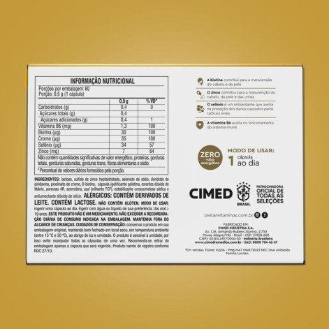 Multivitamínico Lavitan Cabelos E Unhas 60 Capsulas