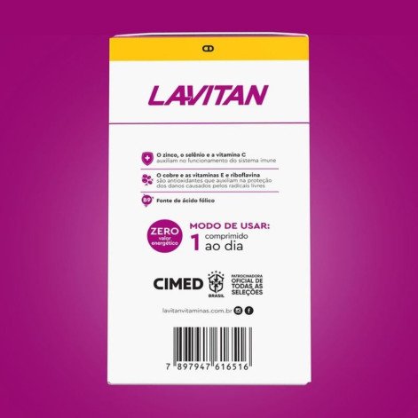 Polivitamínico Lavitan Super Fórmula A-Z + Mulher 60 Comprimidos Cimed
