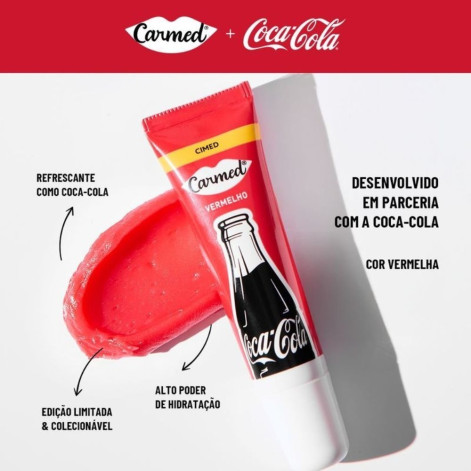 Hidratante Labial Carmed Coca-Cola Vermelho 10g