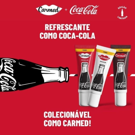 Hidratante Labial Carmed Coca-Cola Vermelho 10g