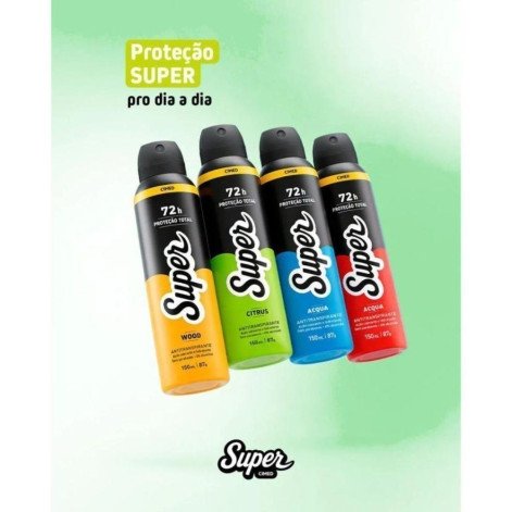 Desodorante Antitranspirante Aerosol Super Wood 150ml/87g