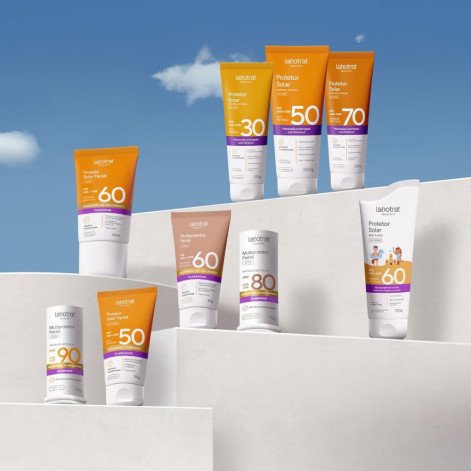 Multiprotetor Facial Stick Labotrat Dermo Sun FPS80 Bege Média 15g
