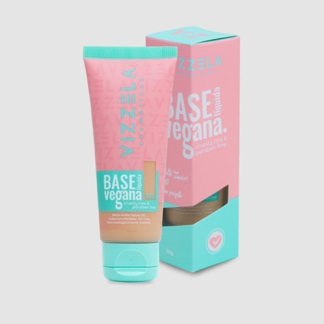 Base Líquida Vegana Matte Vizzela Cor 07 30g