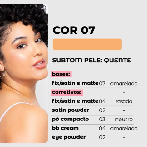 Base Líquida Vegana Matte Vizzela Cor 07 30g