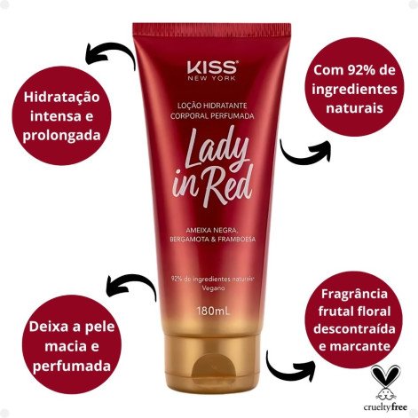 Loção Hidratante Corporal Kiss New York Lady in Red 180ml Loção Hidratante Corporal Kiss New York Lady in Red 180ml
