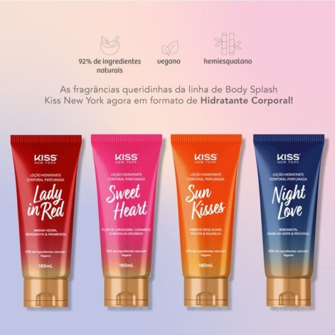 Loção Hidratante Corporal Kiss New York Sweet Heart 180ml Loção Hidratante Corporal Kiss New York Sweet Heart 180ml