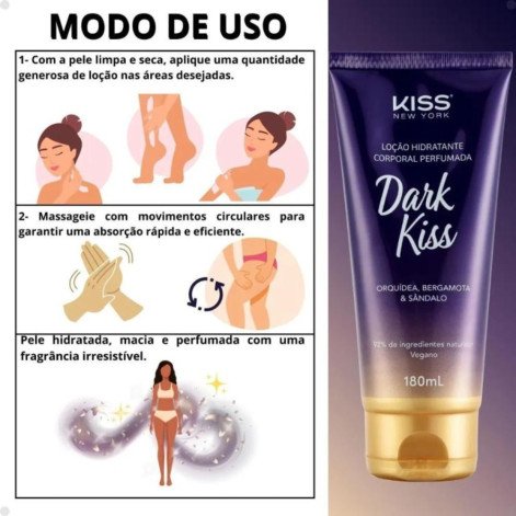 Loção Hidratante Corporal Kiss New York Dark Kiss 180ml