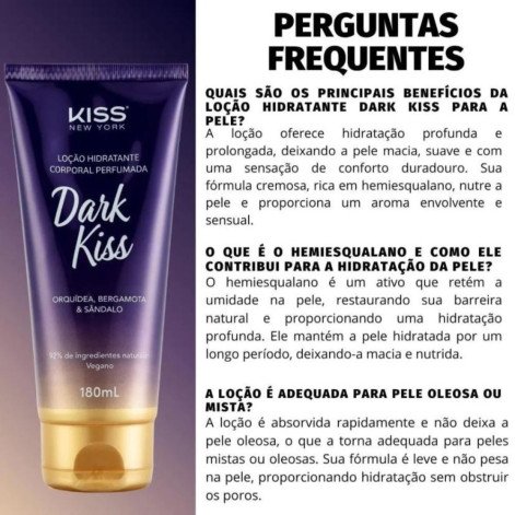 Loção Hidratante Corporal Kiss New York Dark Kiss 180ml