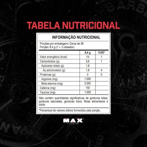 Pré-Treino Max Titanium Horus Frutas Vermelhas 300g