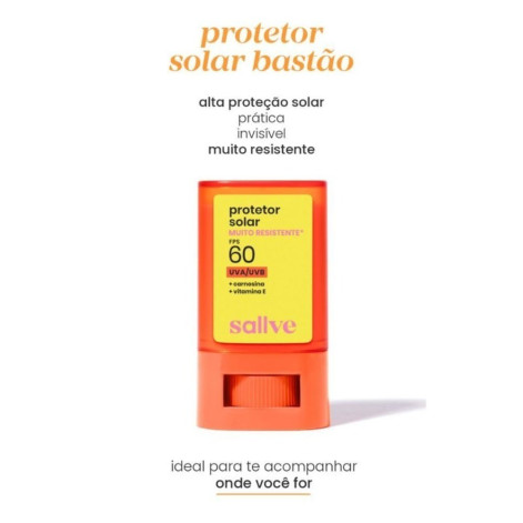Protetor Solar Facial em Bastão Sallve FPS60 15g