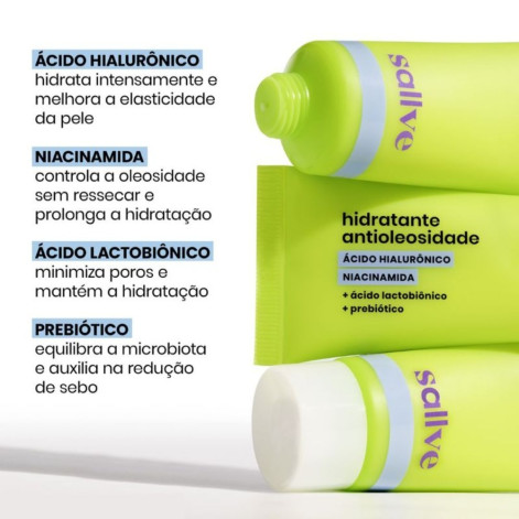 Hidratante Facial Sallve Antioleosidade Niacinamida + Acido Hialurônico 40G