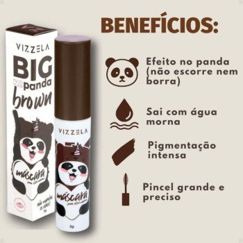 Máscara para Cílios Vizzela Big no Panda Cor Brown 5g
