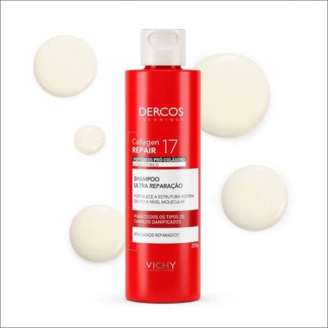 Shampoo Ultra Reparação Vichy Dercos Collagen Repair 17 200g