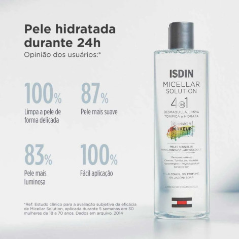  Água Micelar Isdin Micellar Solution 4 em 1 com 400ml