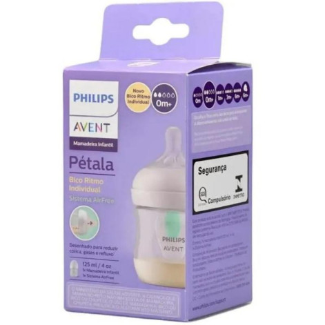 Mamadeira Petala Anti Refluxo 3.0 Air Free 125ml Transparente Philips Avent Scy670/01