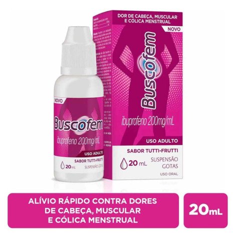  Buscofem Ibuprofeno 200mg/ml Gotas Tutti-Frutti 20ml