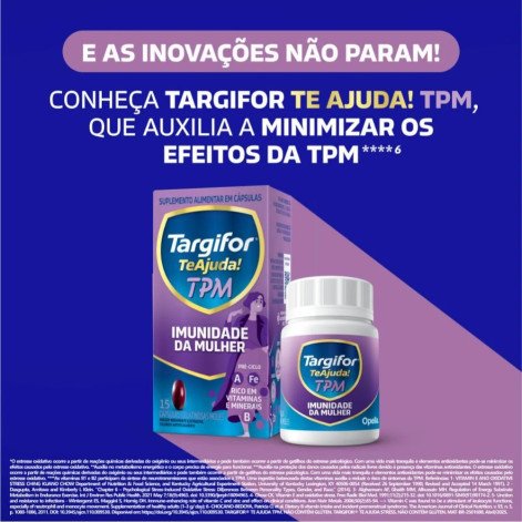 Polivitamínico Targifor Te Ajuda Stress Imunidade Antioxidante 30 Cápsulas