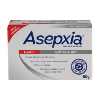 Sabonete Antiacne em Barra Asepxia Neutro com 80g Sabonete Antiacne em Barra Asepxia Neutro com 80g
